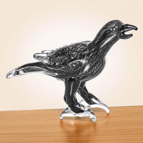 Halloween Glass Noisy Crow Figurine