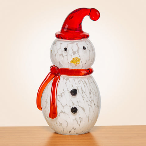 Winter Glass Festive Snowman Figurine