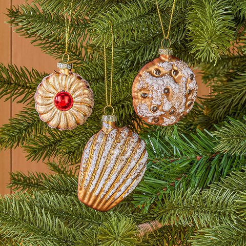 Zodax Glass Christmas Cookie Ornament Set