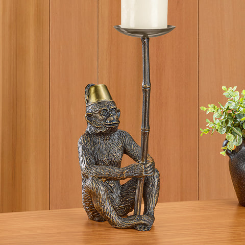 Global Views Monyet Bronze Monkey Candleholder