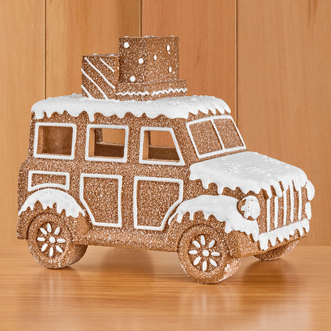 Zodax Adelard LED Holiday Gingerbread Car Figurine