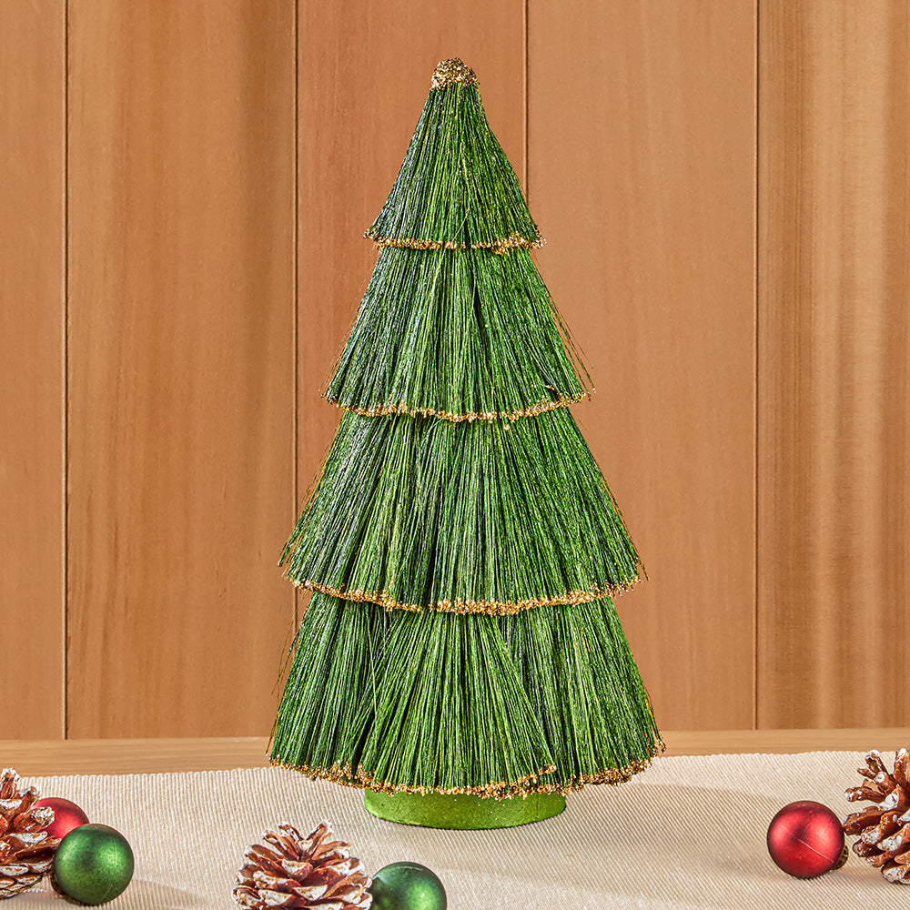 Zodax Glittered Tiger Grass Bottle Brush Christmas Tree