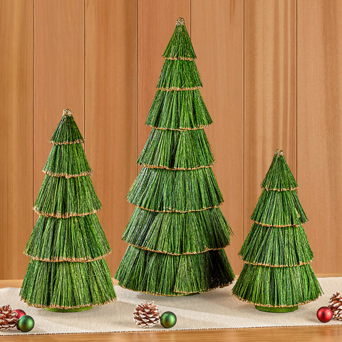 Zodax Glittered Tiger Grass Bottle Brush Christmas Tree
