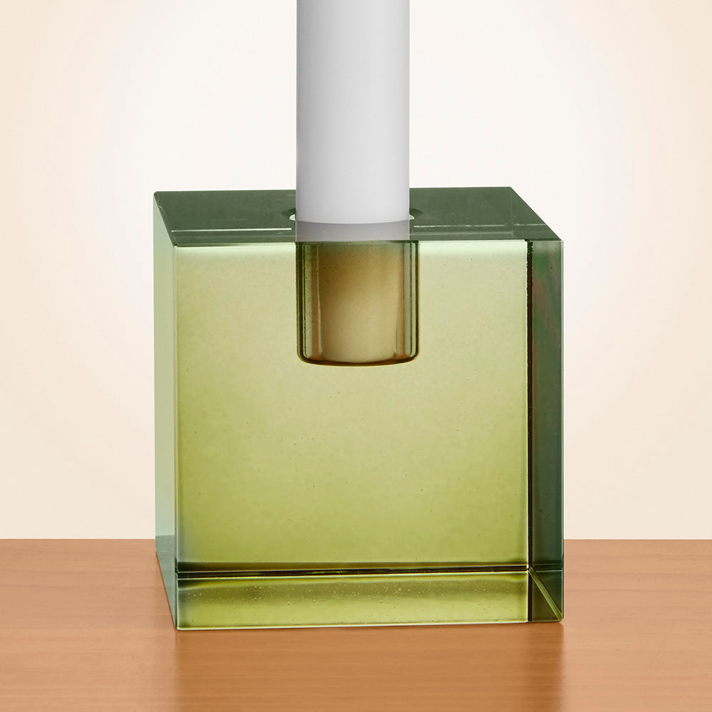 Zodax Green Glass Taper Candleholder