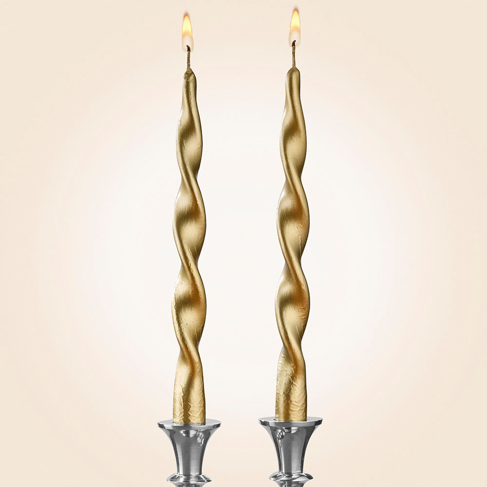 Zodax Lumière Twist Taper Candles, Box of 2