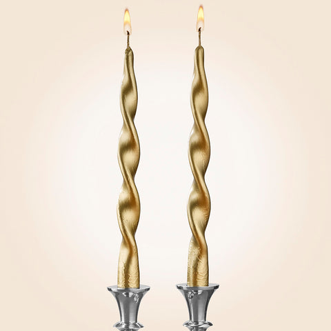 Zodax Lumière Twist Taper Candles, Box of 2