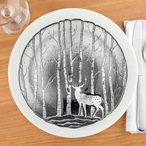 Zodax Wild Stag Etched Glass Serving Bowl