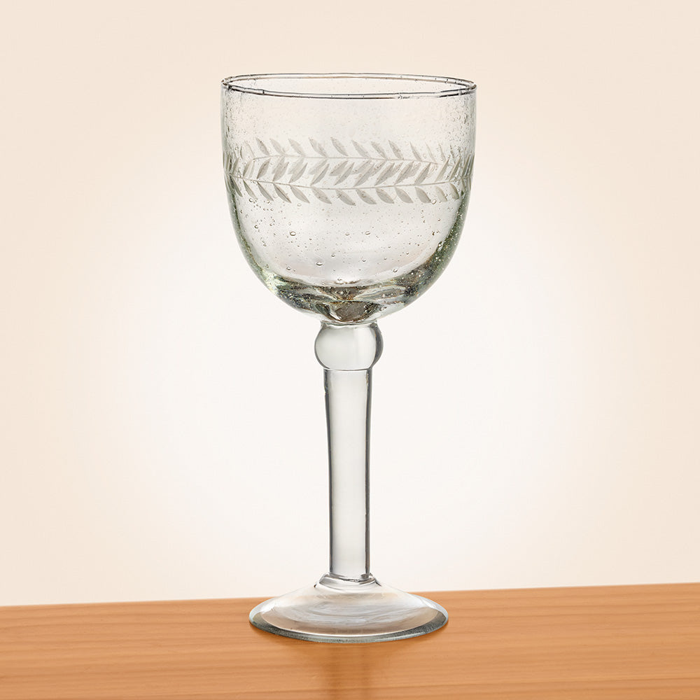 Zodax Tuscan Etched Wine Goblet Glass