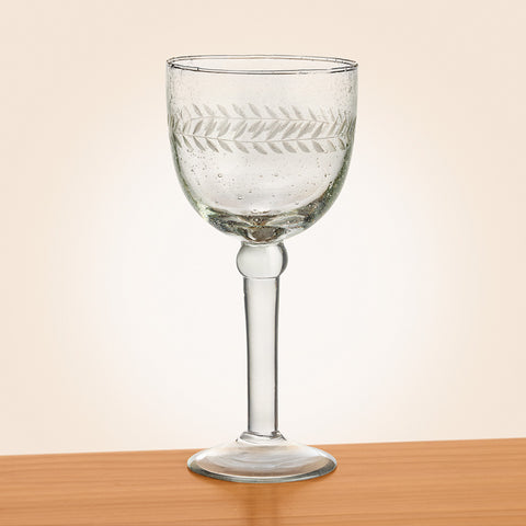 Zodax Tuscan Etched Wine Goblet Glass