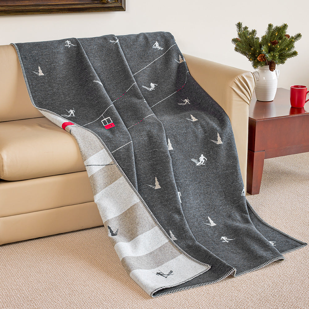 David Fussenegger SYLT Flannel Throw, Alpine Gondolas