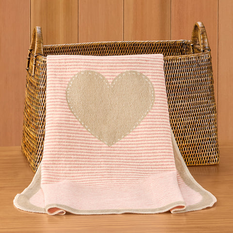 David Fussenegger JUWEL Flannel Baby Blanket, Heart