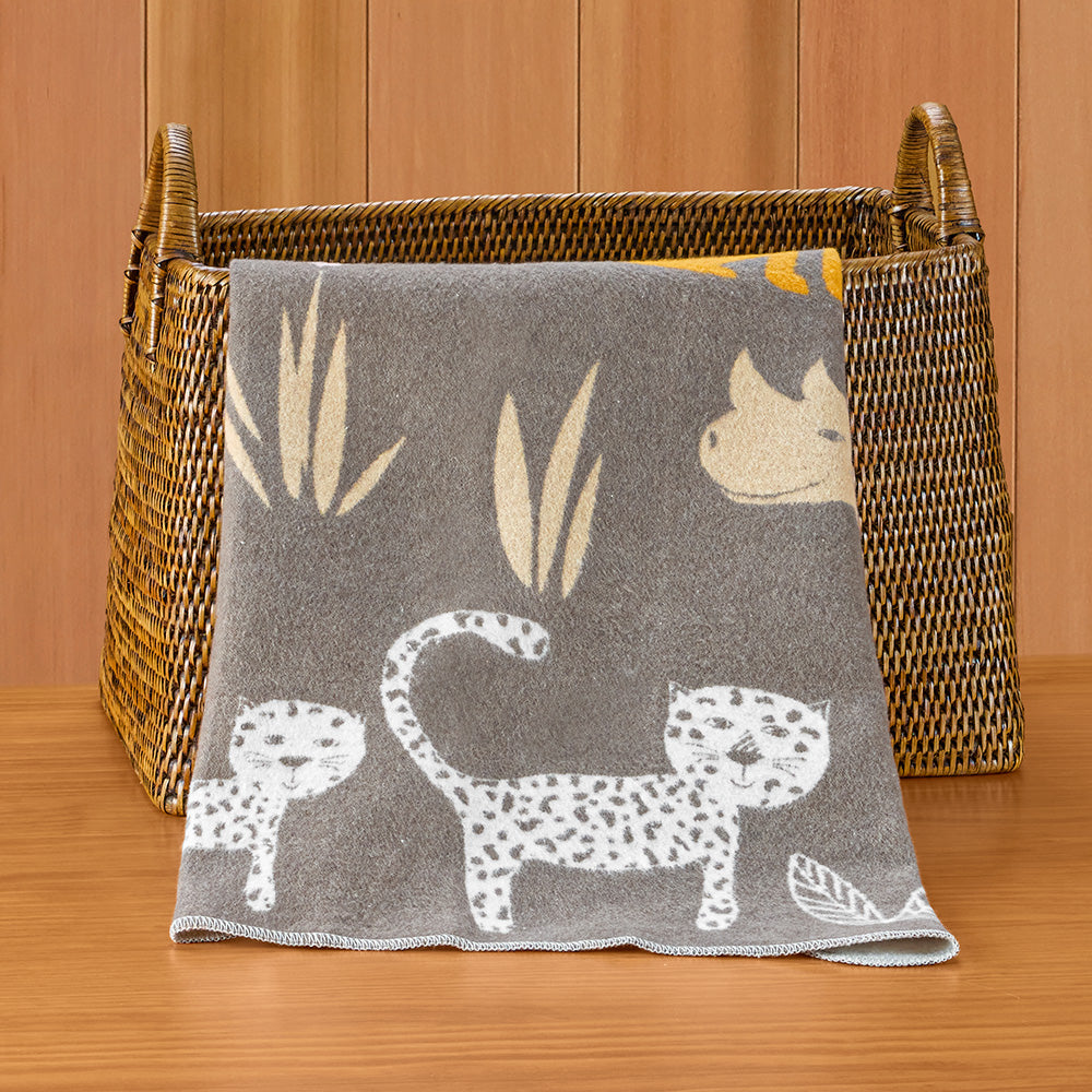 David Fussenegger JUWEL Flannel Baby Blanket, Jungle