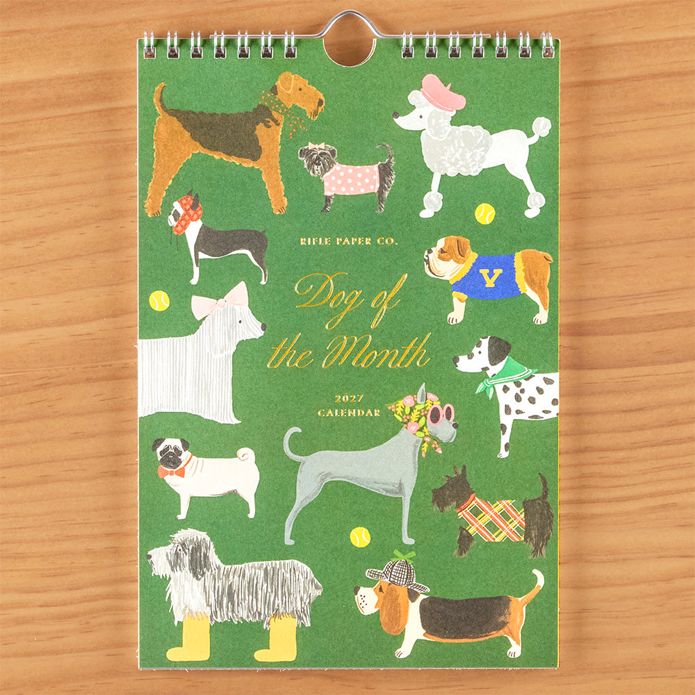 Rifle Paper Co. 2027 Kitchen Wall Calendar, Dog of the Month