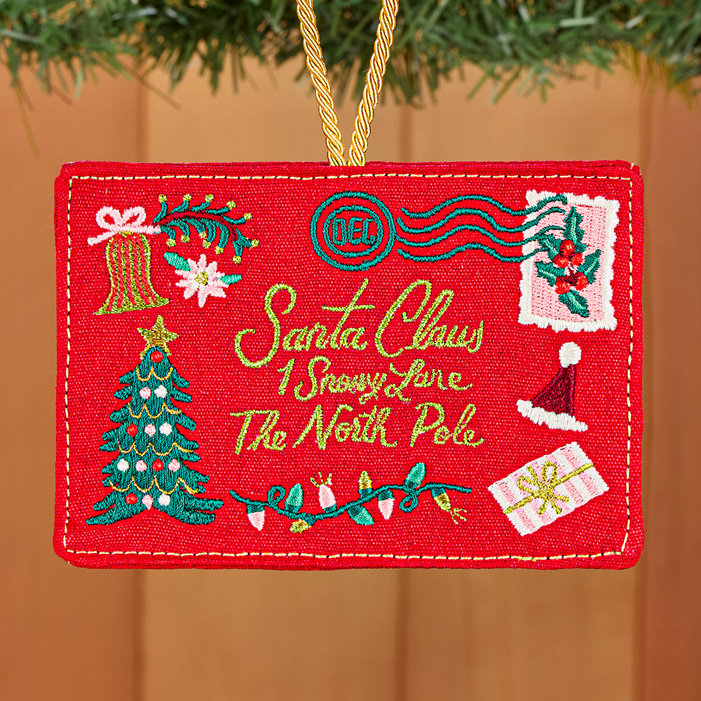 Rifle Paper Co. Santa Letter Embroidered Ornament