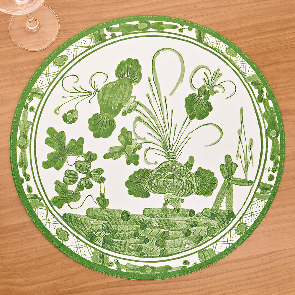 Beatriz Ball VIDA Reversible Round Vinyl Placemats, Faenza/Leopard