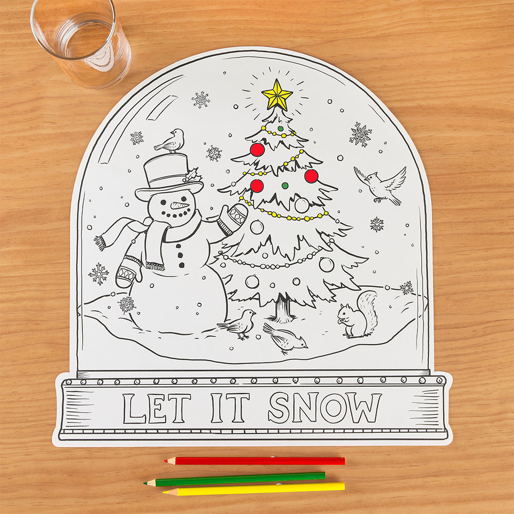 Hester & Cook Coloring Placemats, Snow Globe