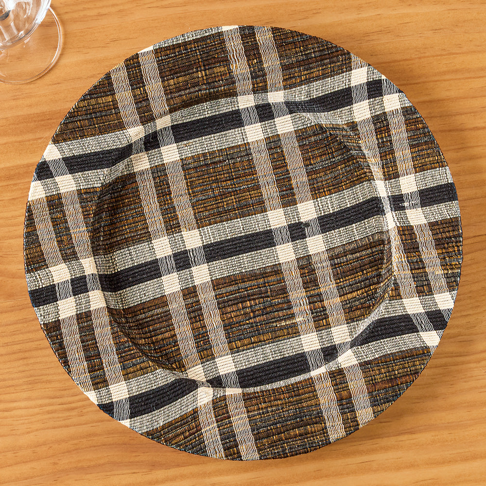 Kalama Plaid Woven Water Hyacinth Chargers
