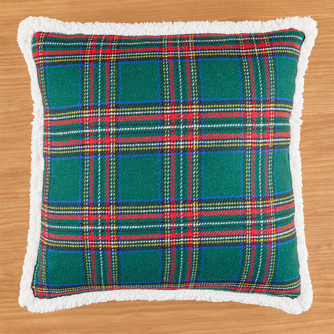 Tartan Plaid Sherpa Throw Pillow