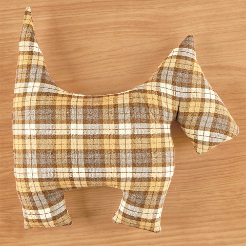 Plaid Scotty Dog Throw Pillow