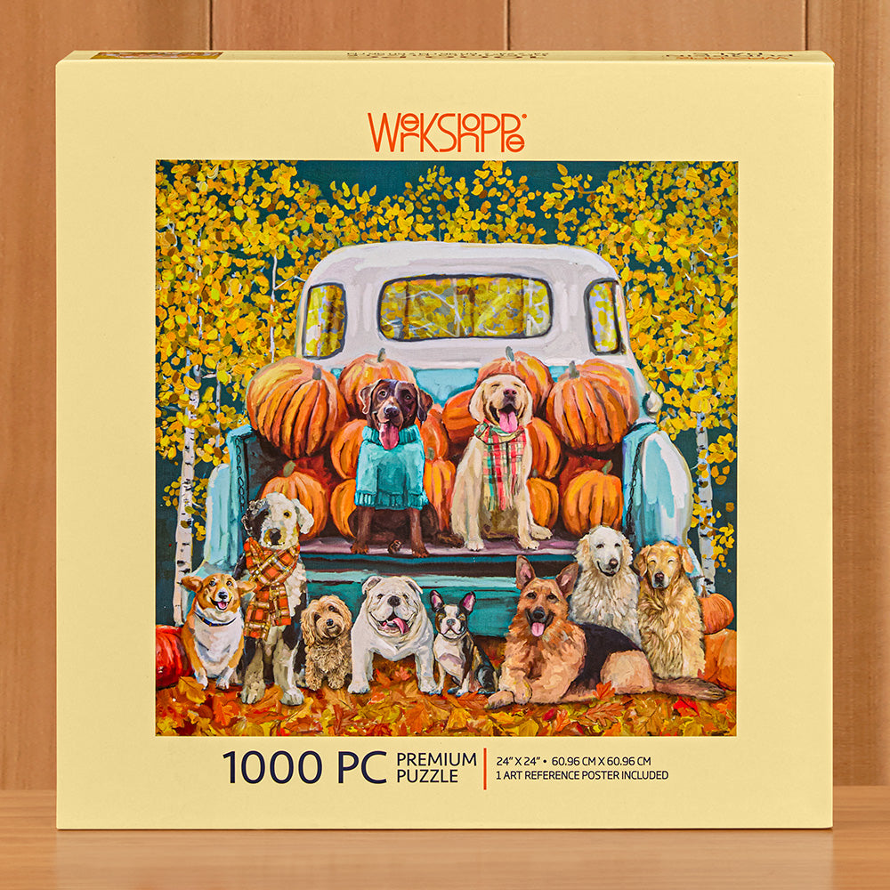 WerkShoppe 1,000 Piece Jigsaw Puzzle, Dog Pumpkin Pals