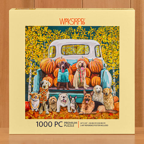 WerkShoppe 1,000 Piece Jigsaw Puzzle, Dog Pumpkin Pals