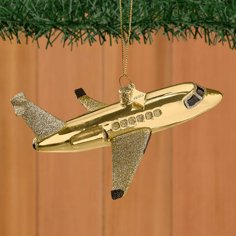 Vondels Glass Ornament, Airplane