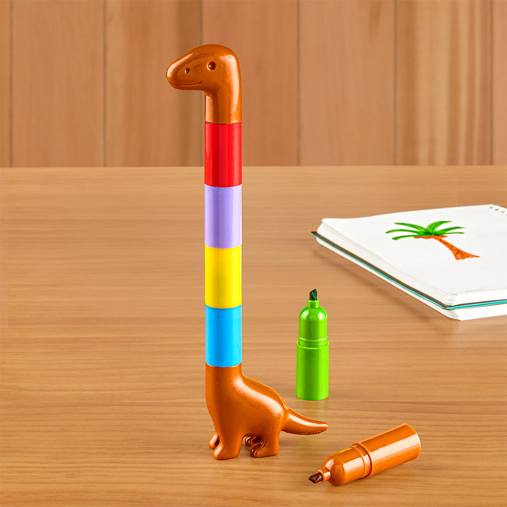 Kikkerland Rainbow Dino Art Marker Set