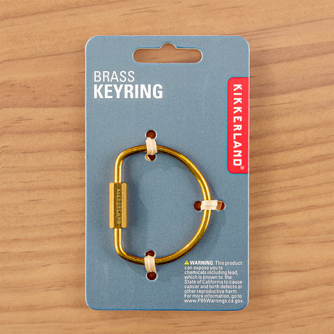 Kikkerland Brass Screw-Lock Carabiner Key Ring