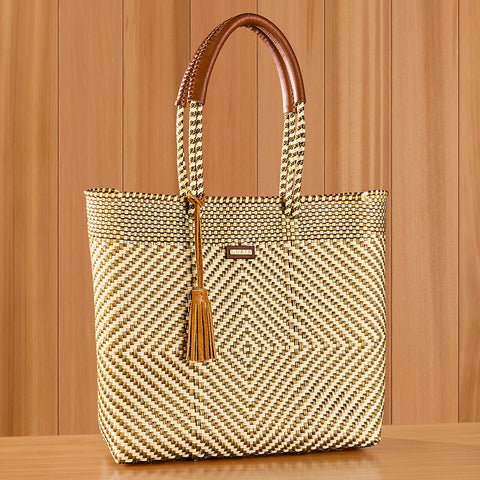 Luzia Woven Diamond Tote Bag