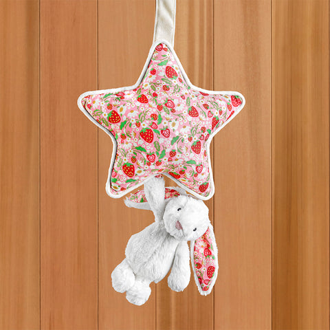 Jellycat Blossom Bunny Cream Berry Plush Musical Pull Toy
