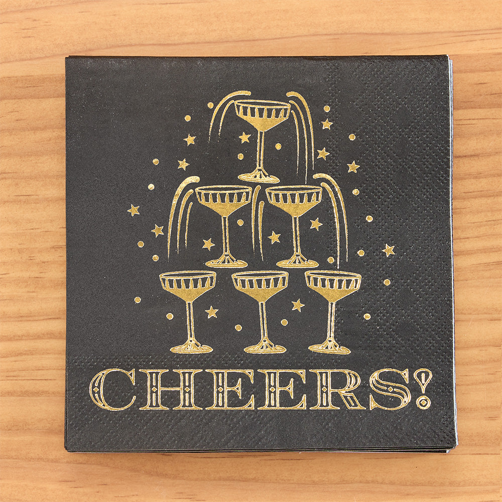 Sophistiplate Paper Napkins, Midnight Sparkle Cheers!