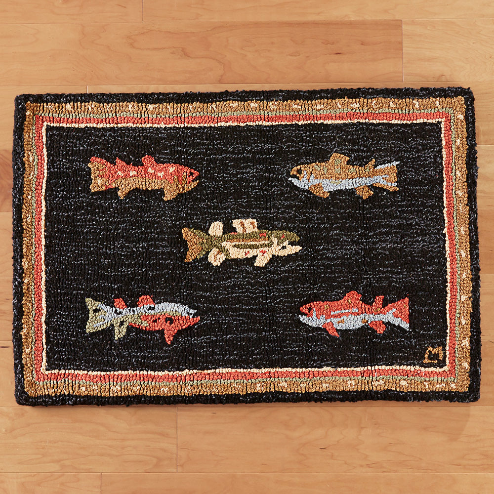 Chandler 4 Corners 2' x 3' Hooked Rug, River Fish – To The Nines ...