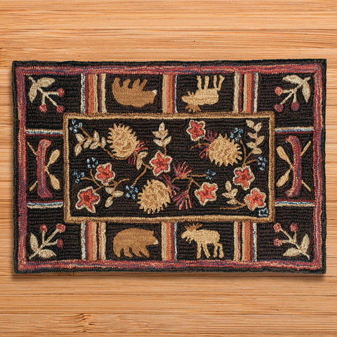 Chandler 4 Corners 2' x 3' Hooked Rug, Night Moose