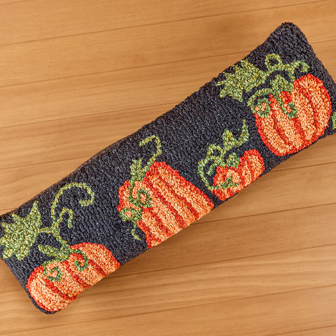 Chandler 4 Corners 8" x 24" Hooked Pillow, Pumpkin Patch