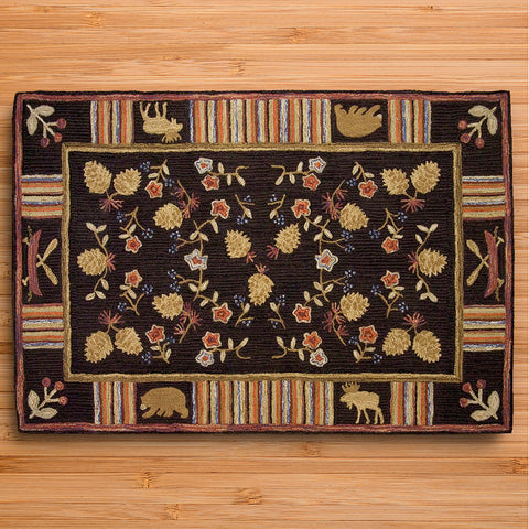 Chandler 4 Corners 4' x 6' Hooked Rug, Night Moose