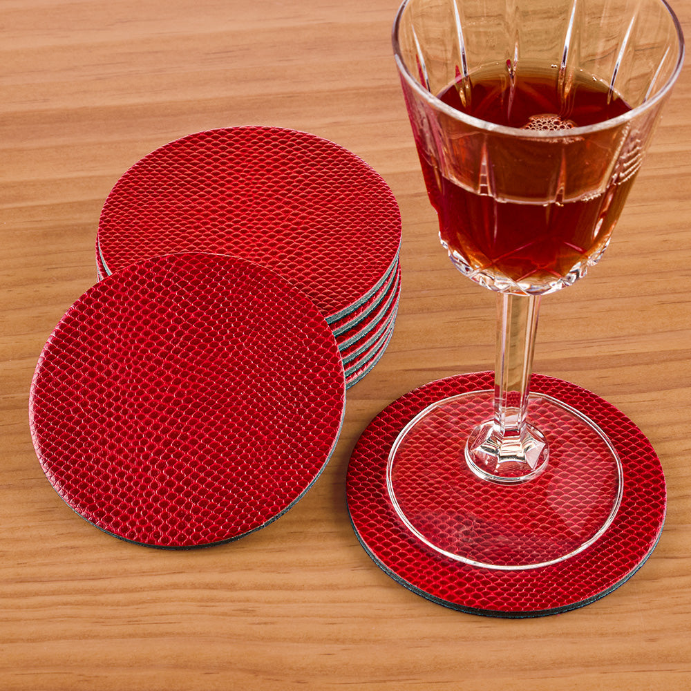 Caspari Snakeskin Felt Back Coasters