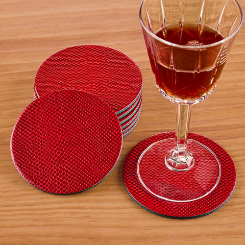 Caspari Snakeskin Felt Back Coasters
