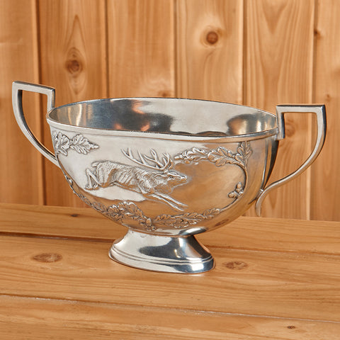 Footed Pewter Elk Gravy Boat
