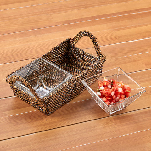 Calaisio Two Compartment Woven Serving Tray