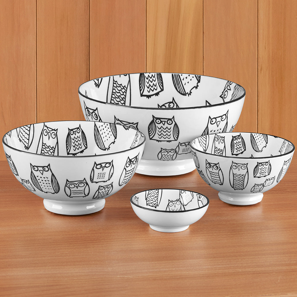 Torre & Tagus Kiri Porcelain Bowl, Owls