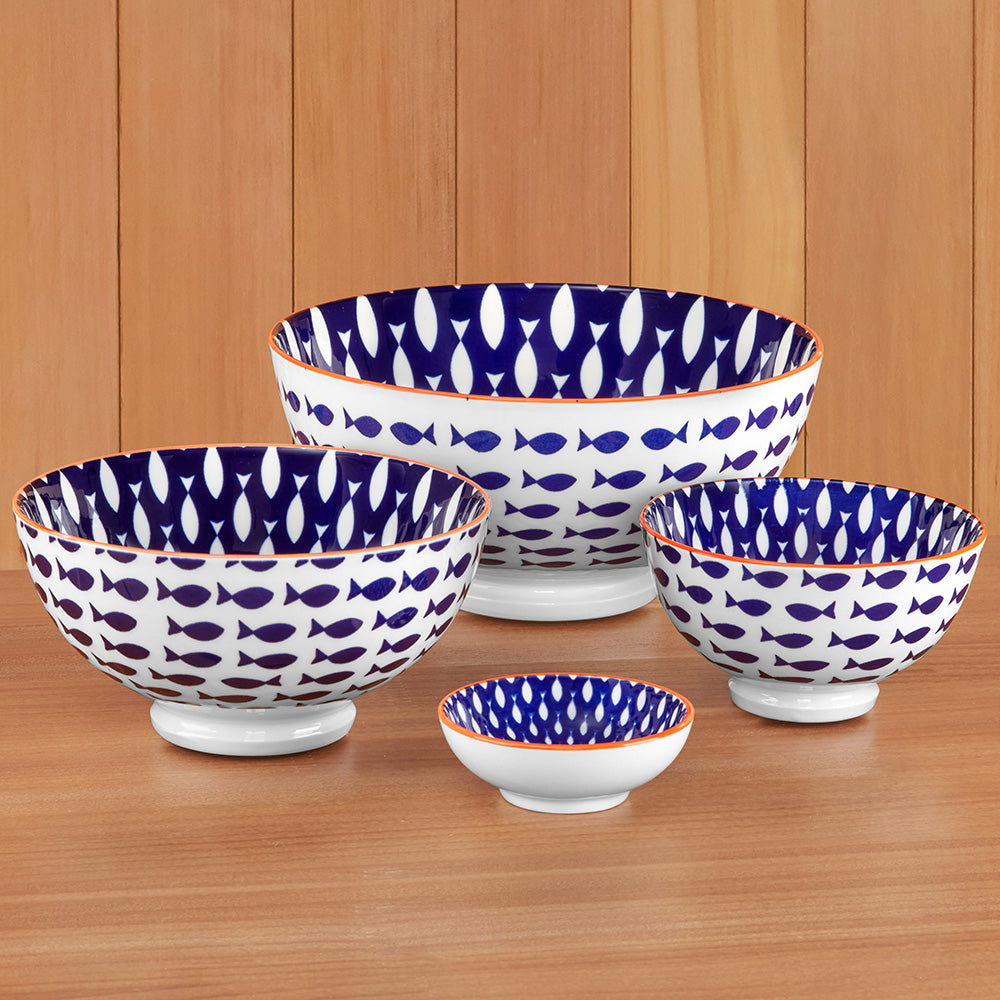 Torre & Tagus Kiri Porcelain Bowl, Fish