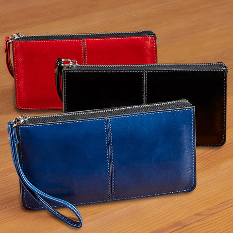 22 Tote Vegan Smooth Leather Three Pocket Wristlet