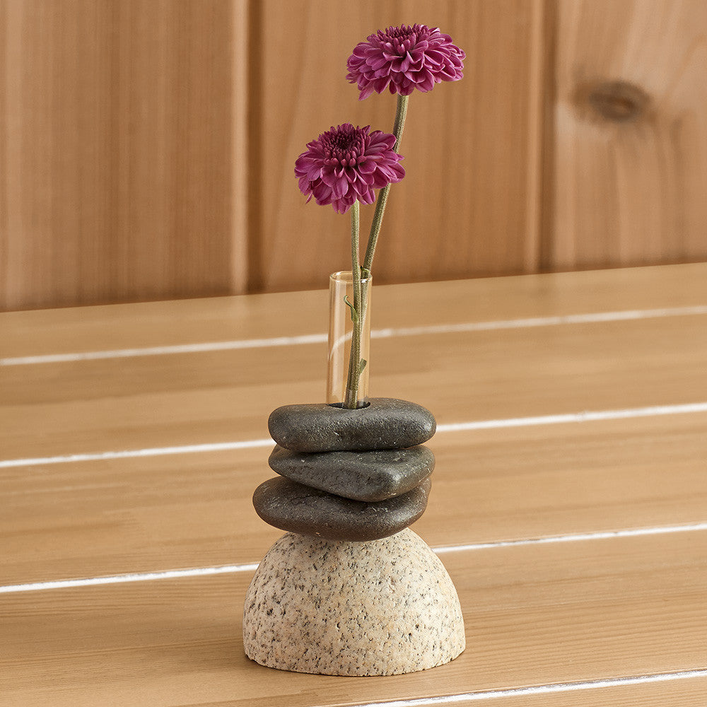 River Rock Flower Bud Vase