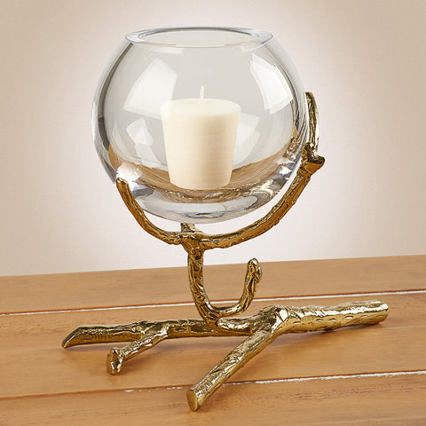 Brass Twig Vase Candle Holder