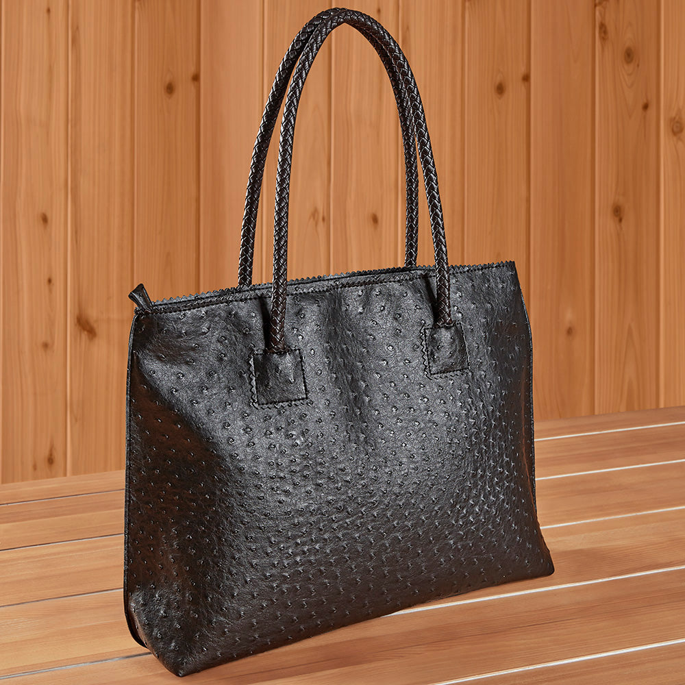Vegan leather tote bag with zipper Clearance