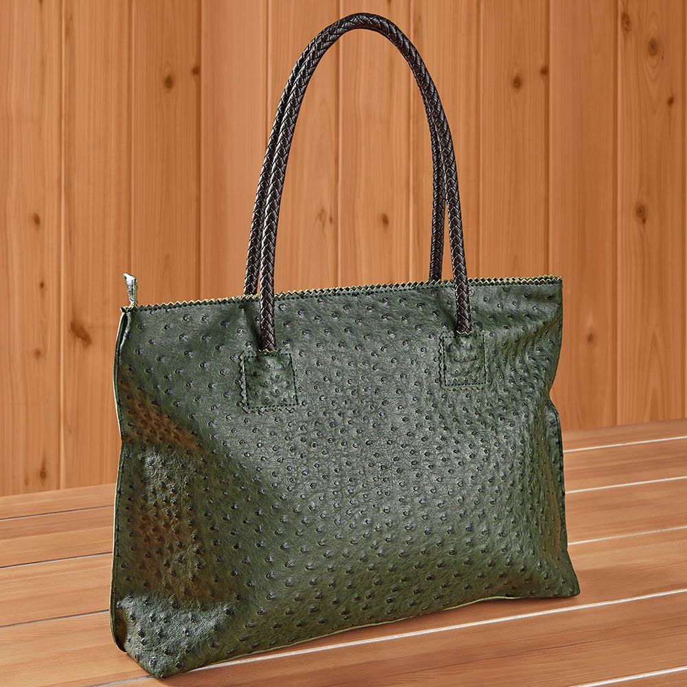 Luxury Ostrich Pattern Handbags For Women Quality Pu Leather