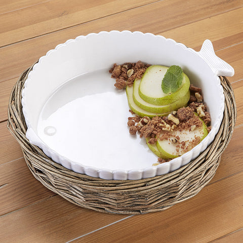 Puffer Fish Baking Dish with Willow Basket Holder