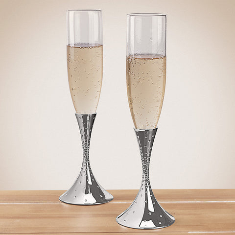 Dazzle Toasting Champagne Flutes by Nambé
