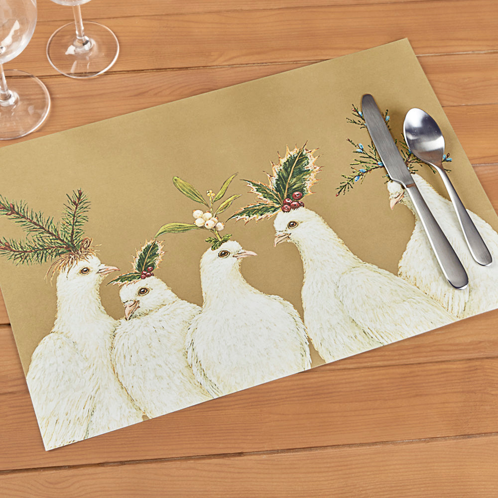 Hester & Cook Paper Placemats, Peaceful Doves