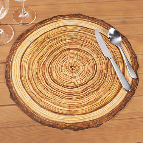 Hester & Cook Die Cut Paper Placemats, Wood Slice
